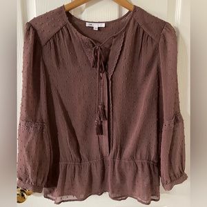 D2 💖 gorgeous mauve long sleeve shirt, size: L